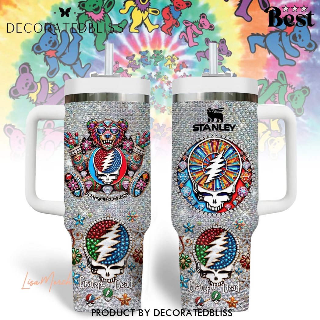 Grateful Dead Tumbler With Handle And Straw Grateful Dead Tumbler With Handle And Straw