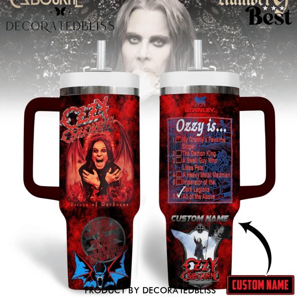 Personalized Ozzy Osbourne Prince Of Darkness Tumbler With Handle And Straw