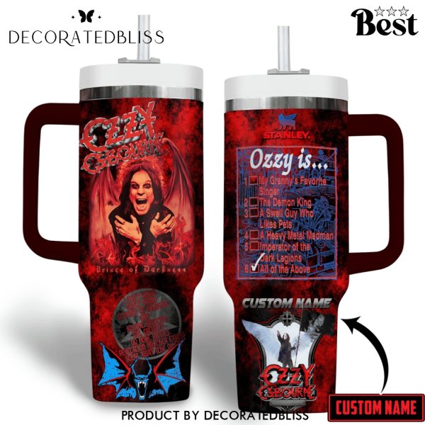 Personalized Ozzy Osbourne Prince Of Darkness Tumbler With Handle And Straw