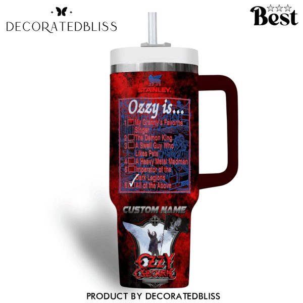 Personalized Ozzy Osbourne Prince Of Darkness Tumbler With Handle And Straw