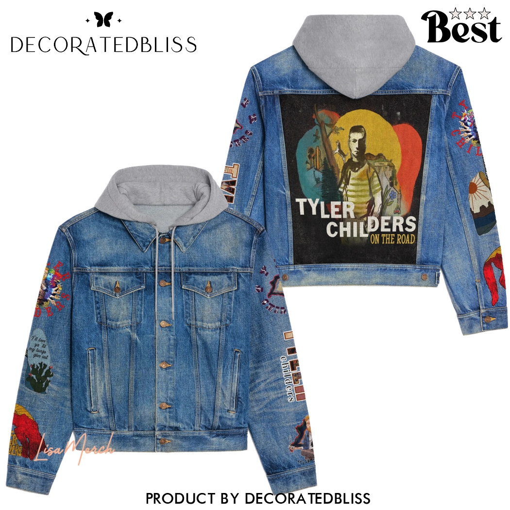Tyler Childers On The Road Hooded Denim Jacket Tyler Childers On The Road Hooded Denim Jacket
