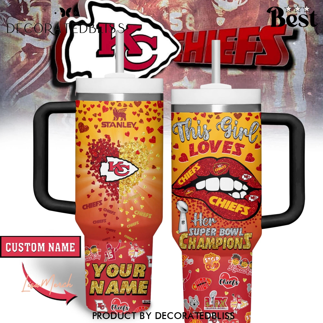 Personalized This Girl Love Her Kansas City Chiefs Super Bowl LIX Champions Tumbler With Handle And Straw Personalized This Girl Love Her Kansas City Chiefs Super Bowl LIX Champions Tumbler With Handle And Straw